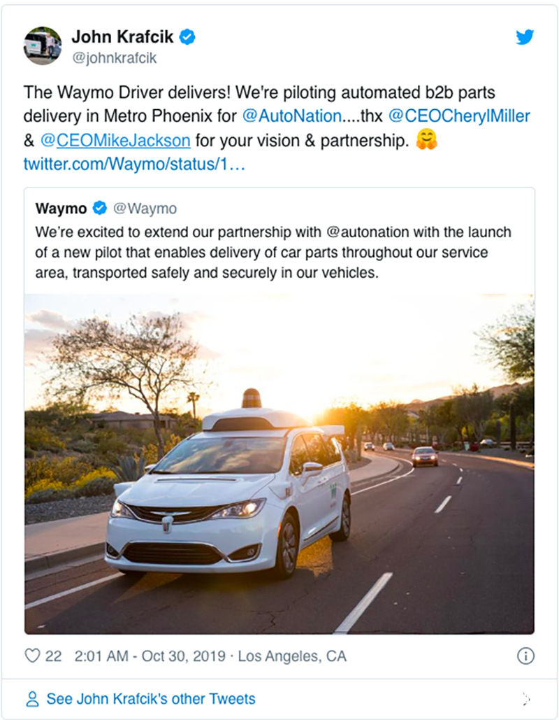 谷歌無人卡車投入試運營！已在美國開始運送貨物