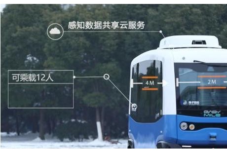萌萌噠！無人駕駛小巴開進南京國際青年文化公園
